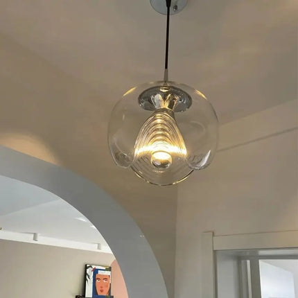 Plafonnier Bauhaus en verre ondulé avec éclairage LED moderne — LZ4F9T1