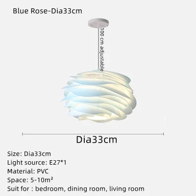 Lustre suspension nordique pétales en PVC avec ampoule incluse — LZ4Q7N2