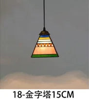 Lustre en verre style Tiffany rétro pour intérieur méditerranéen — LZ4X9P