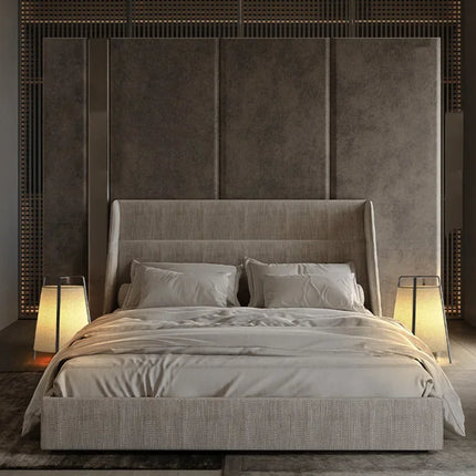 Lampadaire japonais rétro en tissu pour intérieur — LZ4X9M2
