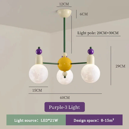 Lustre coloré et lumineux au design nordique pour chambre d'enfants — LZ7XQ2