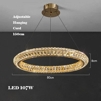 Lustre en cristal doré au design postmoderne pour intérieur raffiné — LZ4X9J