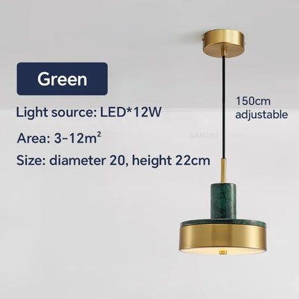 Suspension nordique en marbre et cuivre au design moderne — LZ4X9T