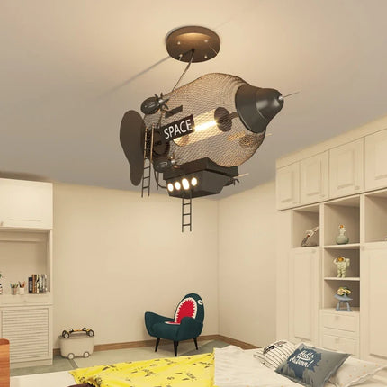 Lustre suspension vaisseau spatial créatif pour chambre garçon — LZ4X9T
