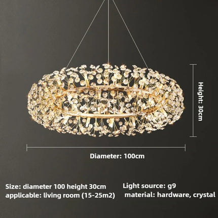 Lustre moderne en cristal forme pissenlit créatif et atmosphérique — LZ4X9Q2M