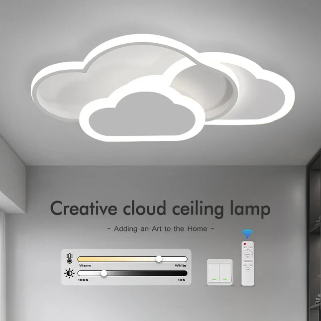 Plafonnier LED ultra mince design nuages pour pièces variées — LZ4X9Q2