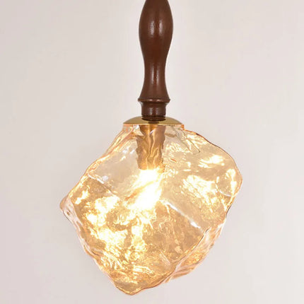 Lustre en verre ambré style bloc de glace pour bar et restaurant — LZ4XJ9