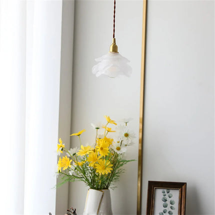 Suspension vintage en verre et laiton style nordique pour intérieur — LZ4X9P