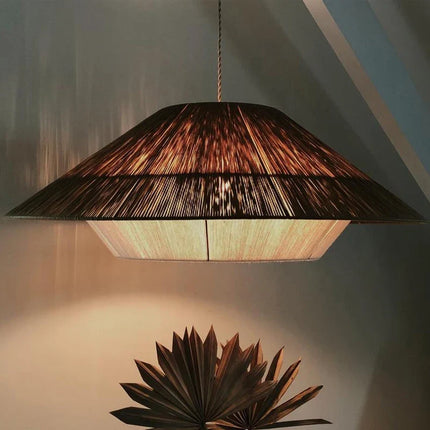 Suspension décorative en rotin et corde de chanvre — LZ4R9T1