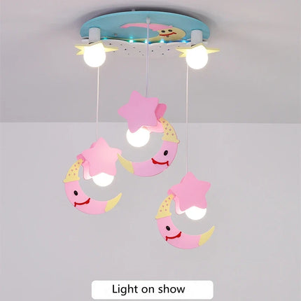Plafonnier lune kawaii design scandinave pour chambre fille moderne — LZ4X9P