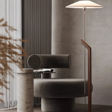 Lampadaire en bois massif style japonais wabi-sabi design Bauhaus — LZ4X7M