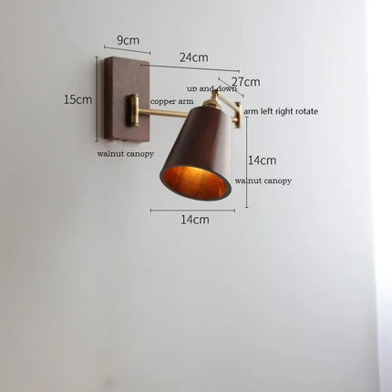 Applique murale LED en bois de frêne et noyer — LZ4X9T2