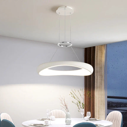 Lustre LED suspension anneau simple style nordique pour restaurant et bar — LZ4F9Q2