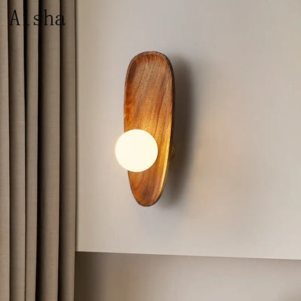 Applique murale LED en bois de noyer naturel — LZ4X9T2