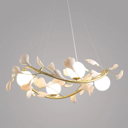 lustre led moderne en forme de pétale de ginkgo lumineux et élégant
