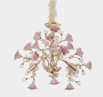 Lustre LED intérieur en cristal, céramique et porcelaine — LZ4X9J