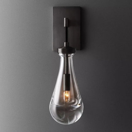 Applique murale LED moderne noire style rétro goutte d'eau avec corde — LZ4X9P2
