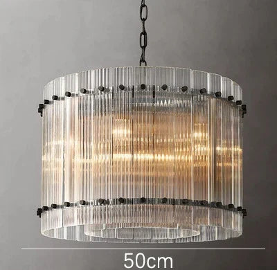Lustre suspension LED double anneau en cristal doré — LZ4X9P2