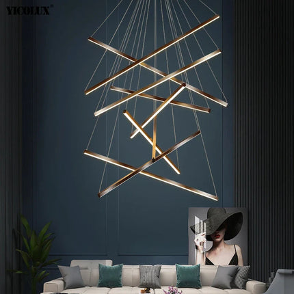 Lustre LED moderne avec télécommande et fonction gradation pour intérieur — LZ4X9P2