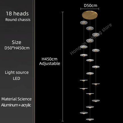 Lustre suspension design nordique simple et élégant pour escalier — LZ4X9T2