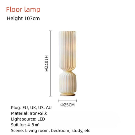 Suspension cylindrique en soie design danois pour escalier et salon — LZ4X9P