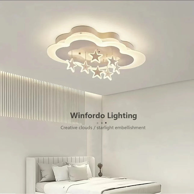 Plafonnier enfant étoiles et nuages lumineux pour chambre — LZ4P9XQ