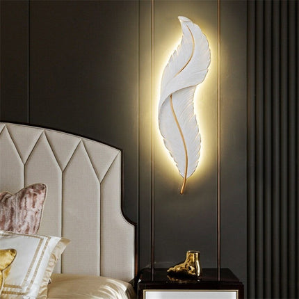 Applique murale LED design plume blanche Kauai — LZ7XQ2