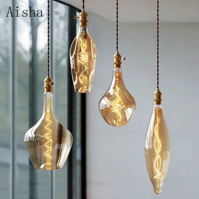 Suspension rétro en verre pour intérieur moderne et minimaliste — LZ4N7Q2