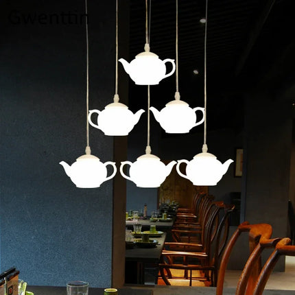 Suspension théière LED pour décoration intérieure nordique — LZ4X9Q2
