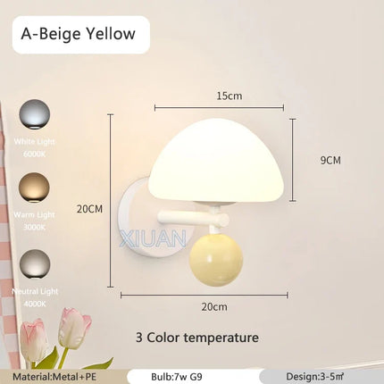 Applique murale LED G9 en forme de champignon style nordique — LZ4X9P2