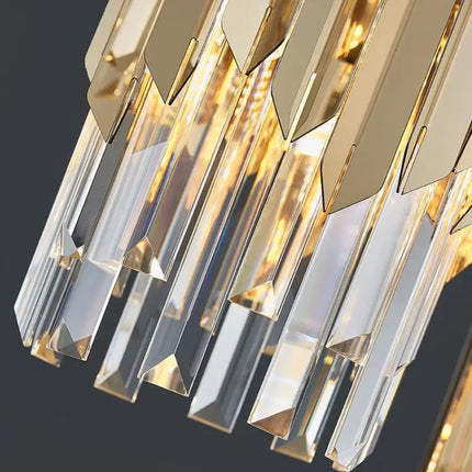 Lustre en cristal chromé doré avec éclairage vintage intérieur — LZ4X9P2