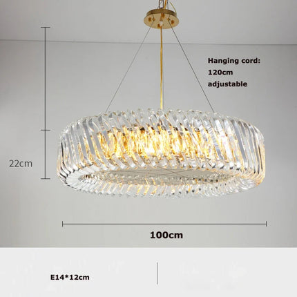 Plafonnier rond en cristal doré avec LED dimmable moderne — LZ4X9P2
