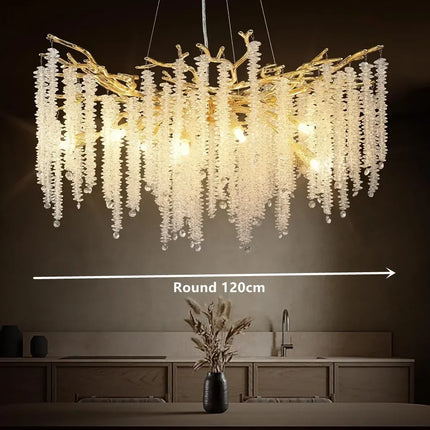 Lustre à pampilles en cristal pour éclairage intérieur LED — LZ4X9P2