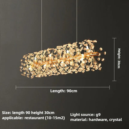 Lustre moderne en cristal forme pissenlit créatif et atmosphérique — LZ4X9Q2M