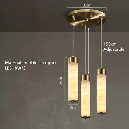 Suspension nordique en marbre et laiton avec cordon réglable — LZ4X9M