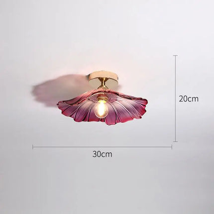Suspension rétro en laiton avec abat-jour en verre forme fleur — LZ4M9Q2