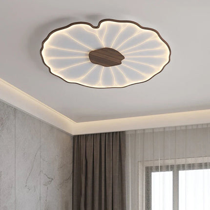 Plafonnier LED moderne en métal design feuille de lotus pour salon et chambre — LZ4X9P2
