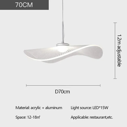 Suspension plafonnier chapeau paille acrylique nordique pour salon et chambre — LZ4X9M