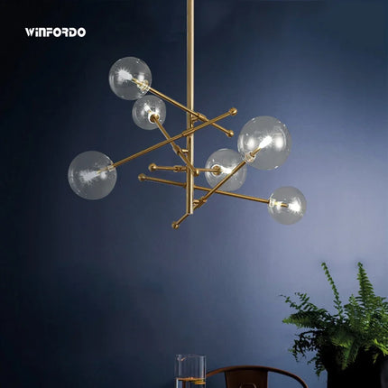 Lustre suspension LED globe avec bulles de verre décoratives — LZ4P9X