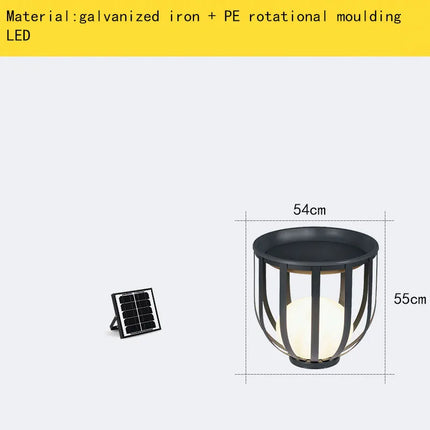 Lampadaire solaire avec boule acrylique et prise métallique — LZ4X9T2