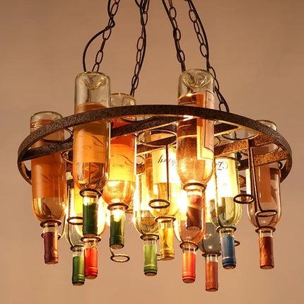 Lustre suspension industriel vintage style nordique pour bouteille de vin — LZ4X9J