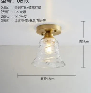 Plafonnier LED vintage en verre style nordique pour intérieur moderne — LZ4Q9T1