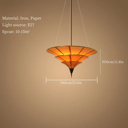 Lustre d’ambiance asiatique style bouddhiste pour décoration wabi sabi — LZ4XJ9