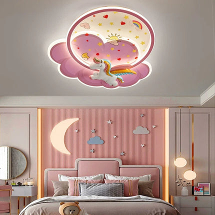 Plafonnier LED licorne pour fille avec télécommande optionnelle — LZ4X9P2