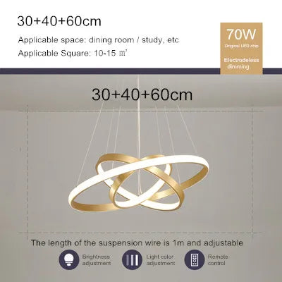 Lustre nordique moderne à télécommande au design épuré — LZ4X9J