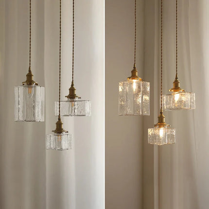 Lustre suspension japonais en verre avec éclairage LED minimaliste — LZ4P9XQ