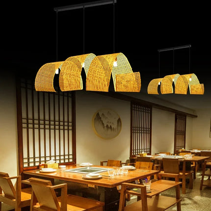Lustre suspension en bambou style japonais pour déco zen asiatique — LZ4X9T2