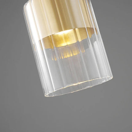 Lustre suspension moderne en verre transparent à fil réglable — LZ4X9P2