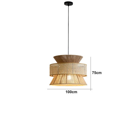 Suspension rotin cannage style Sabi Wabi chinois — LZ4X9Q2
