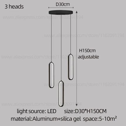 Lustre ovale LED minimaliste pour duplex et penthouse hôtelier — LZ4Q9X2